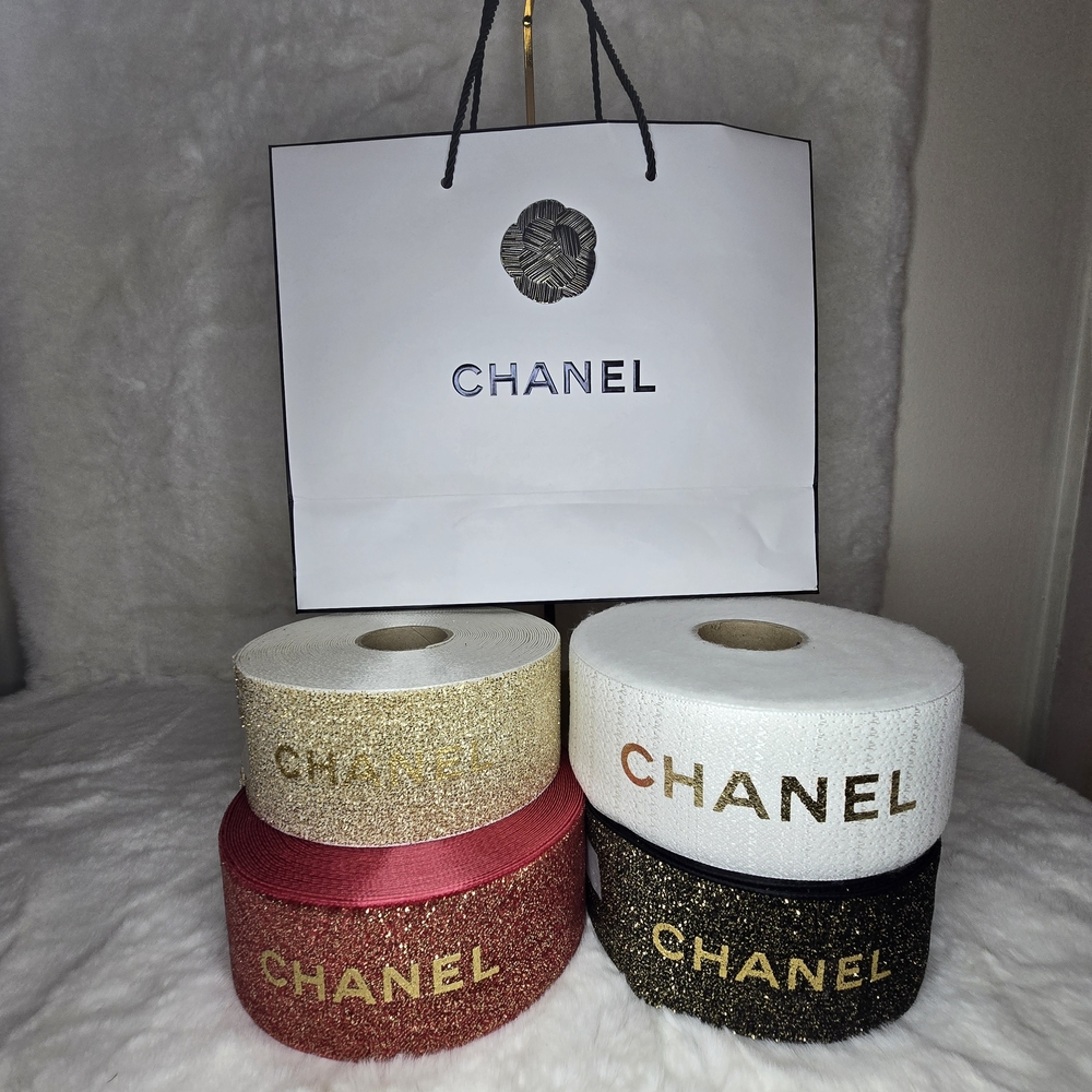 Chanel Glitter Ribbon Collection in Gold, Red, Black and white